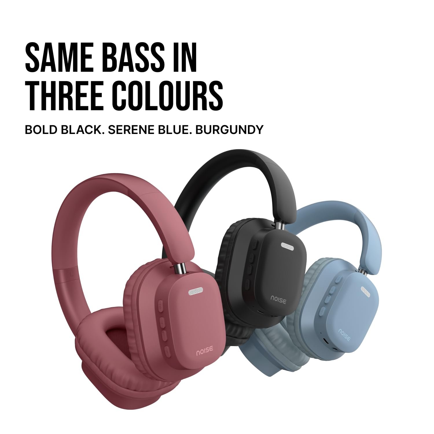 Noise Airwave Max 2 Wireless On-Ear Headphones, 50H Playtime, 40mm Deep Bass, 3 EQ Modes, Low Latency, Dual Pairing, Bluetooth 5.3 – Burgundy - Image 3